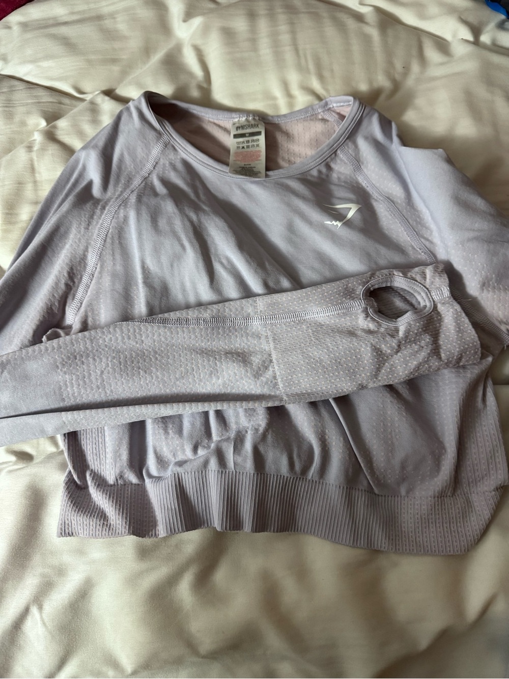 Gymshark Lavender Seamless Long Sleeve Top with Thumbholes